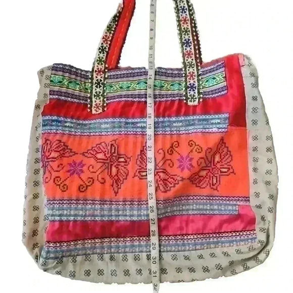 Tricia Fix/ Free People Multicolor Colorful Beaded Large Tote Bag - Picture 11 of 14